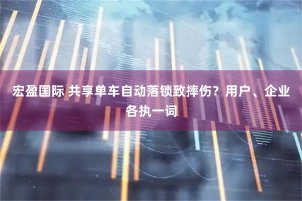 宏盈国际 共享单车自动落锁致摔伤？用户、企业各执一词