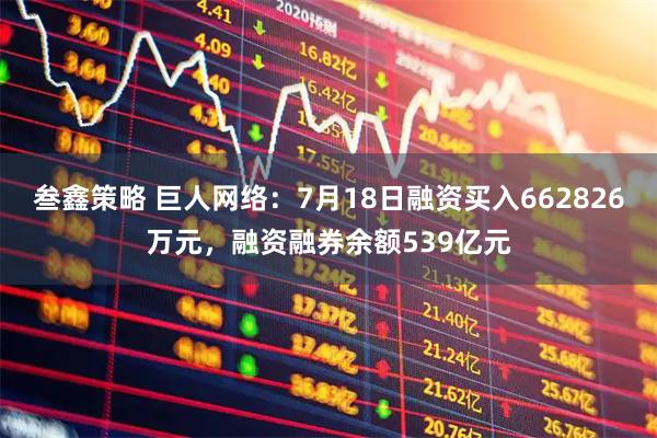 叁鑫策略 巨人网络:7月18日融资买入662826万元,融资融券余额539亿元